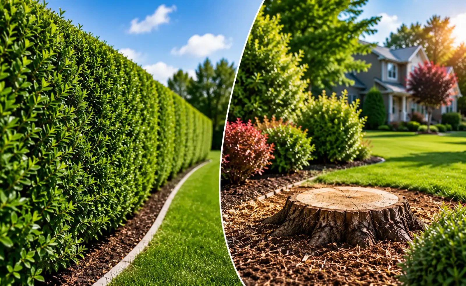 Benefits of Professional Hedge Trimming and Stump Grinding in Ottawa Well-maintained Ottawa landscape featuring professionally trimmed hedges and a cleaner outdoor space after stump removal
