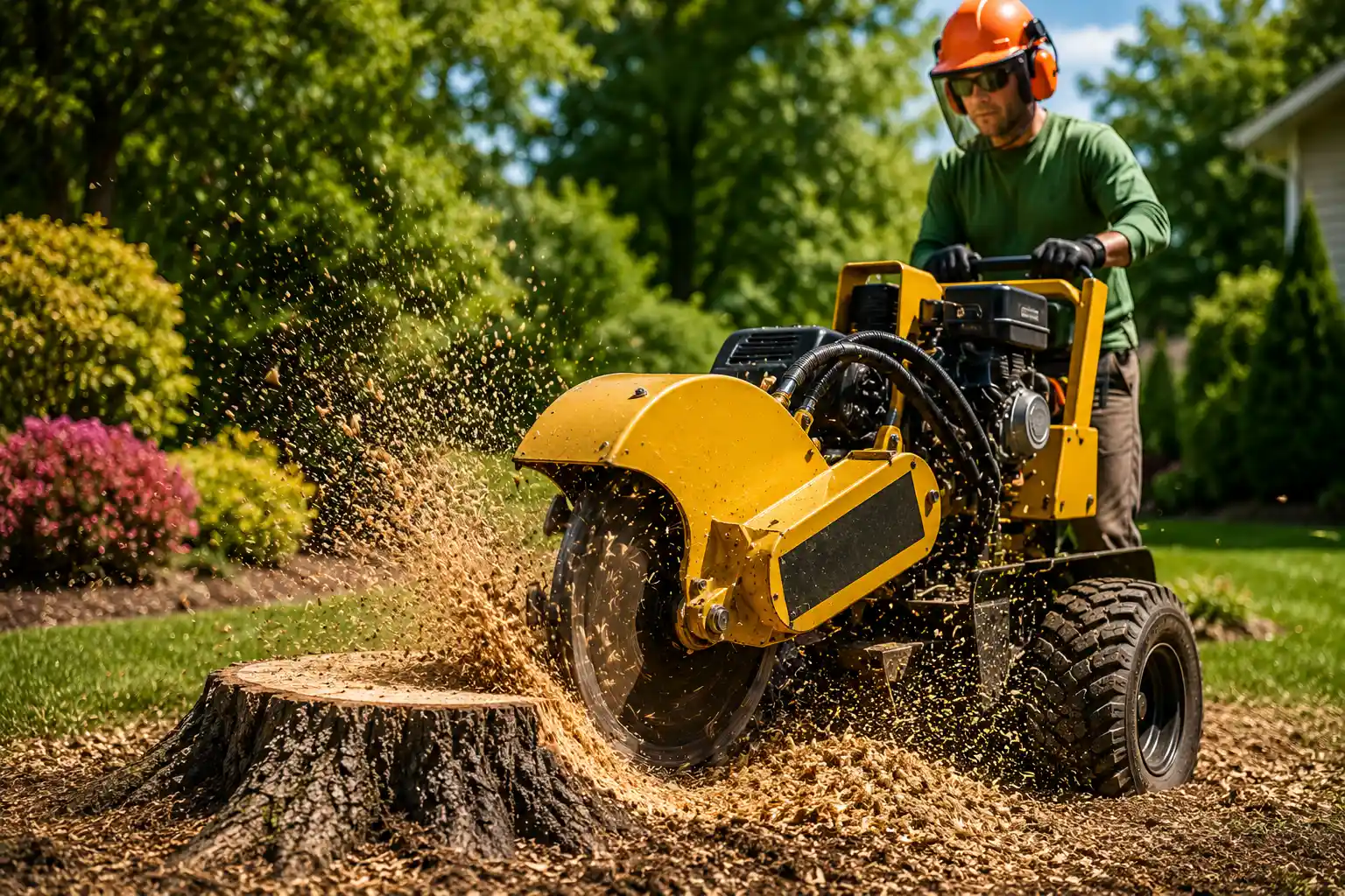 Professional Stump Grinding Services in Ottawa Professional stump grinding service removing a tree stump from a residential property in Ottawa